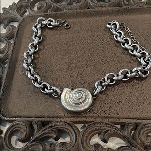 Elegant Silver Chain Necklace with Swirl Pendant